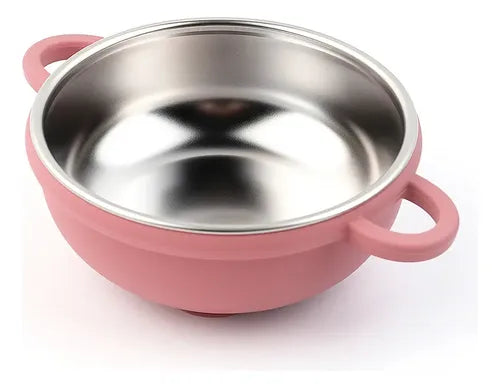 Kit Tigela Inox + Forminha Picolé Silicone Bpa Free Infantil