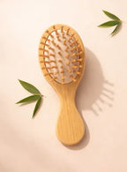 Escova Pequena Bambu Cabelo Anti Frizz Minimalista