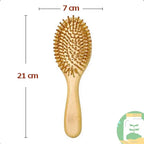 2x Escova De Cabelo Família De Bambu Anti Frizz Durável