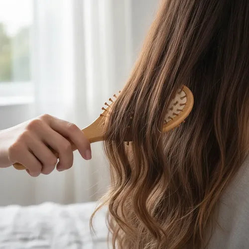 2x Escova De Cabelo Família De Bambu Anti Frizz Durável