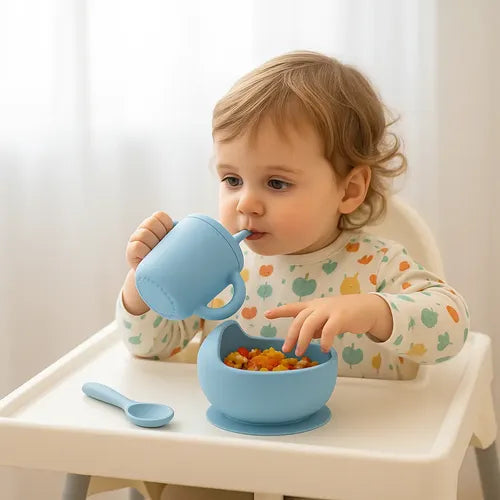 Tigela Prato Bebê Silicone Ventosa Antiderrapante Livre Bpa