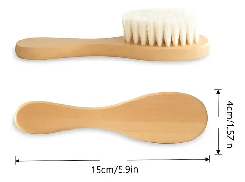 Kit Cabelo Bebê Bambu Cerdas Naturais 3 Peças