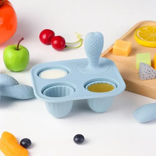 Kit Forma De Picolé Mordedor Bebê Silicone Premium Bpa Free