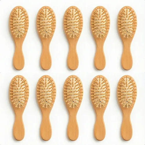Kit 10 Mini Escovinha Cabelo Antifrizz Bolsa Viagem Brinde