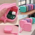 Mini Bolsa Silicone Impermeável Zíper Porta Objetos Praia