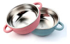 Kit 2x Tigelas Prato Infantil Inox Silicone Ventosa Premium