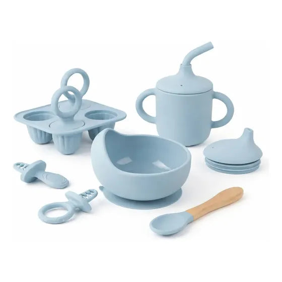 Kit Bebê 3 Itens Copo + Tigela Silicone + Picolé Bpa Free