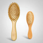 Kit Escova De Cabelo Madeira Pais E Filhos Anti Frizz Macias