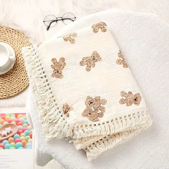 Manta Bebê Musselina 100% Algodão Natural Coberta Swaddle