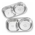 Kit 2 Prato Papinha Bebê Inox 304 Dividido Blw Infantil