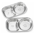 Kit 2 Prato Papinha Bebê Inox 304 Dividido Blw Infantil