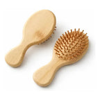 Escova Pequena Bambu Cabelo Anti Frizz Minimalista