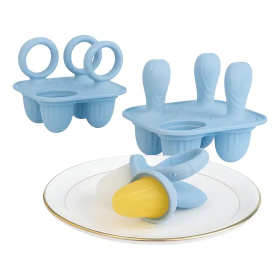 Kit Forma De Picolé Mordedor Bebê Silicone Premium Bpa Free