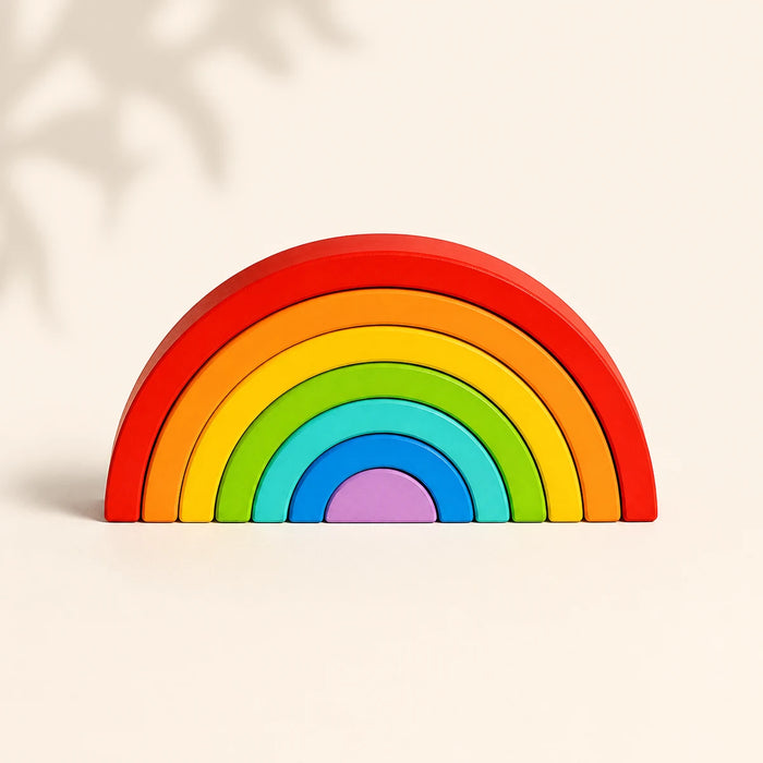 Arco-íris Montessori educativo de madeira Minizen